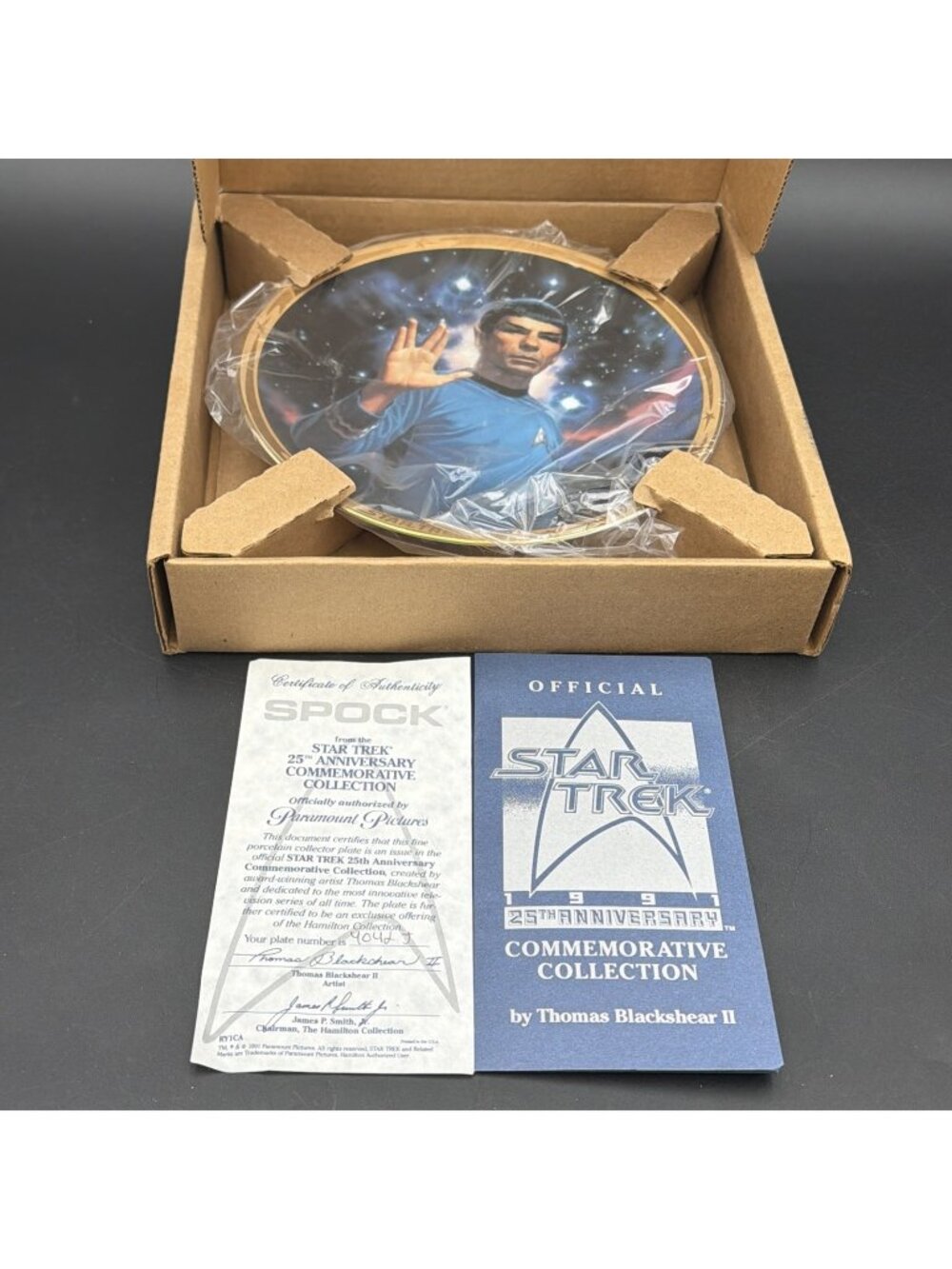 Spock Star Trek 25th Anniversary Commemorative Collection Plate W/Box, Cert